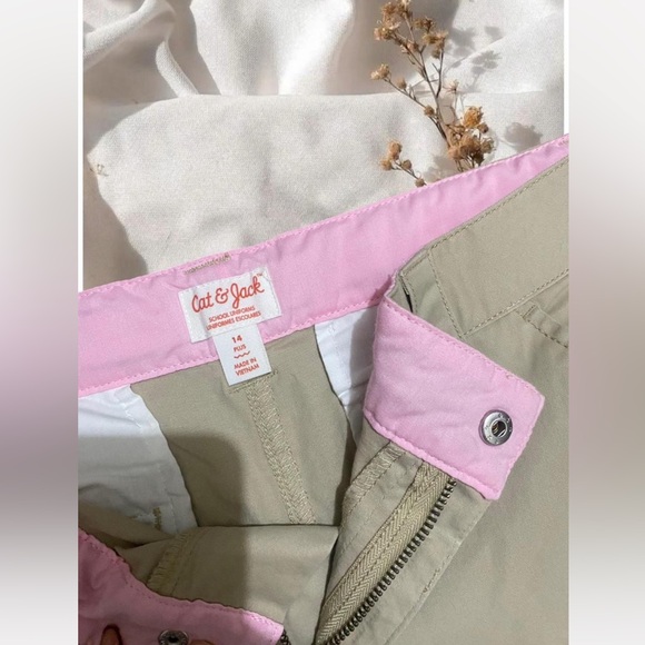 Cat & Jack Khaki Flat-Front Chino Shorts – School Uniform Style, Kids - Picture 2 of 4